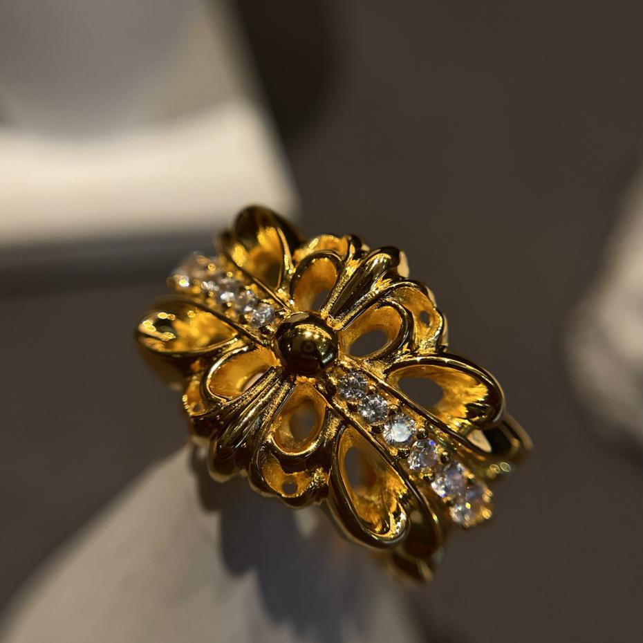 réplica,joyas,joyería,1:1,replica,fake,lujo,barato réplica,joyas,joyería,1:1,replica,fake,lujo,barato Chrome Hearts piedra chapada en oro de 22k flor de lis