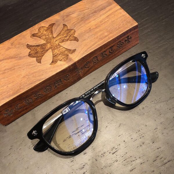 réplica,joyas,joyería,1:1,replica,fake,lujo,barato Gafas con montura negra Chrome Hearts Scout Flower