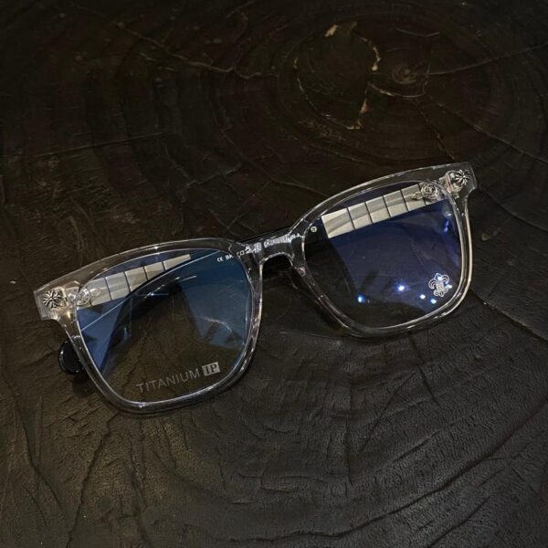 réplica,joyas,joyería,1:1,replica,fake,lujo,barato Gafas cromadas de acetato con forma de cruz transparente y corazones