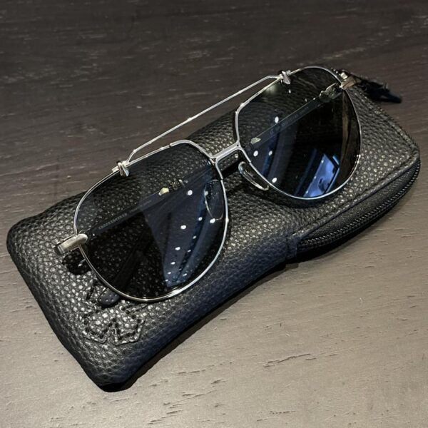 réplica,joyas,joyería,1:1,replica,fake,lujo,barato Gafas de sol cromadas con flores y corazones cruzados