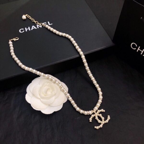 réplica,joyas,joyería,1:1,replica,fake,lujo,barato Collar con doble C y diamantes completos con patrón de ondas de Chanel (1482)