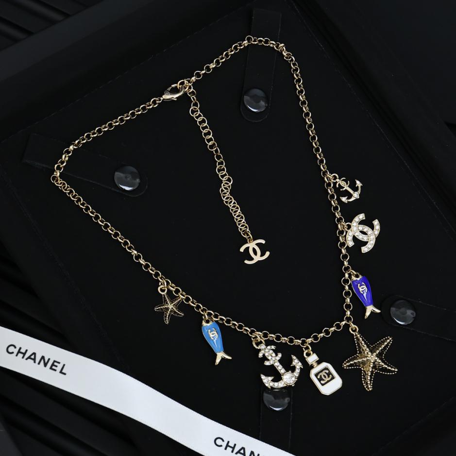 réplica,joyas,joyería,1:1,replica,fake,lujo,barato réplica,joyas,joyería,1:1,replica,fake,lujo,barato Collar de pez estrella de mar Chanel Fantasy Ocean Series (A934)
