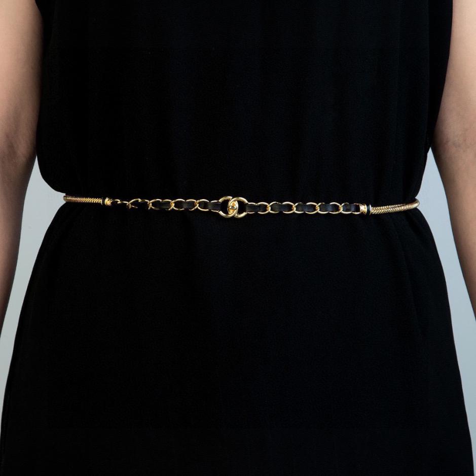 réplica,joyas,joyería,1:1,replica,fake,lujo,barato réplica,joyas,joyería,1:1,replica,fake,lujo,barato Cadena de cintura Chanel cadena de latón galvanizada en oro de 18 quilates (D97F)
