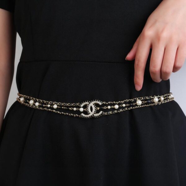 réplica,joyas,joyería,1:1,replica,fake,lujo,barato Nueva cadena de cintura con perlas de piel de cordero Chanel (119D)