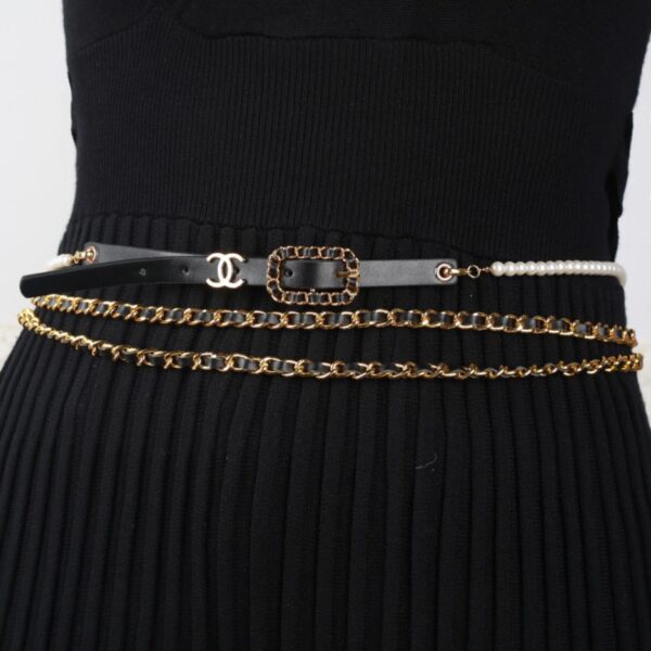 réplica,joyas,joyería,1:1,replica,fake,lujo,barato Nueva cadena de cintura de piel de cordero Chanel (F77C)