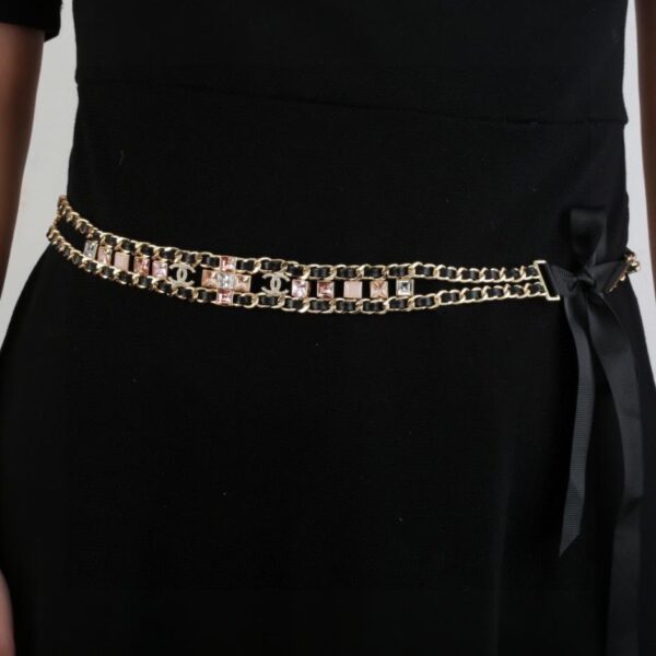 réplica,joyas,joyería,1:1,replica,fake,lujo,barato Cadena para cintura Chanel, piel de cordero, latón galvanizado, oro de 18 quilates (9415)