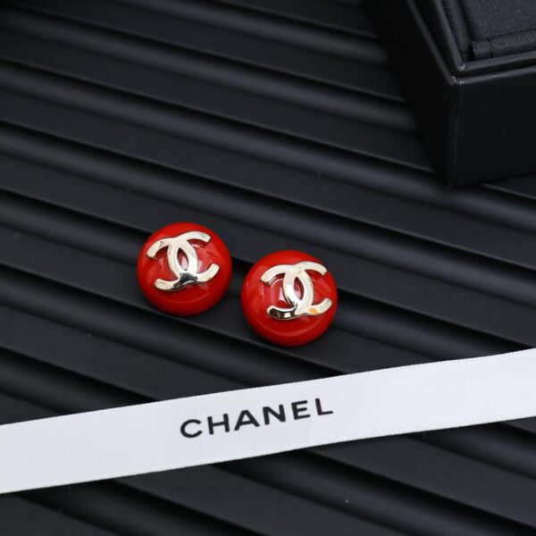 réplica,joyas,joyería,1:1,replica,fake,lujo,barato Pendientes semicirculares de acrílico rojo Chanel (F0F3)