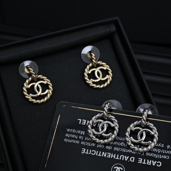 réplica,joyas,joyería,1:1,replica,fake,lujo,barato Chanel: pendientes huecos retorcidos (FB67)