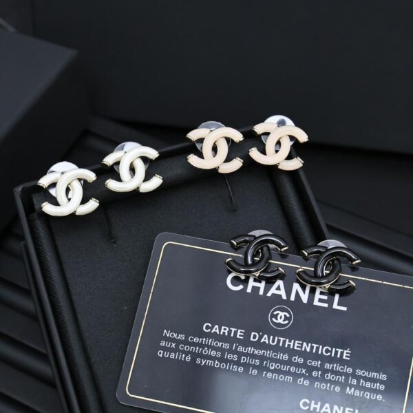 réplica,joyas,joyería,1:1,replica,fake,lujo,barato Pendientes pequeños de acrílico con doble C de Chanel (F625)