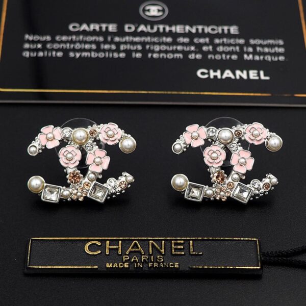 réplica,joyas,joyería,1:1,replica,fake,lujo,barato Aretes con pétalos de color rosa esmaltado de Chanel (DF25)