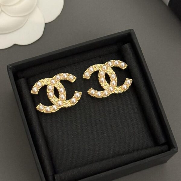 réplica,joyas,joyería,1:1,replica,fake,lujo,barato Chanel últimos pendientes de perlas cc (CB84)