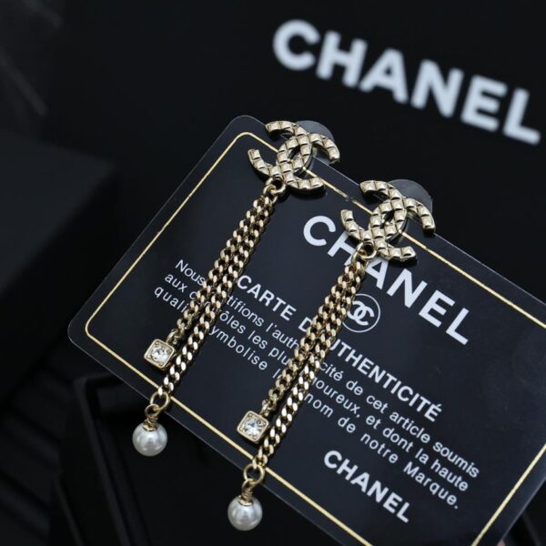 réplica,joyas,joyería,1:1,replica,fake,lujo,barato Pendientes con borla doble C de diamantes Chanel (D445)