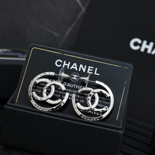 réplica,joyas,joyería,1:1,replica,fake,lujo,barato Pendientes de aro Chanel doble c(1563)