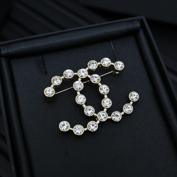 réplica,joyas,joyería,1:1,replica,fake,lujo,barato Aretes Chanel doble C con diamantes entre perlas (8F28)