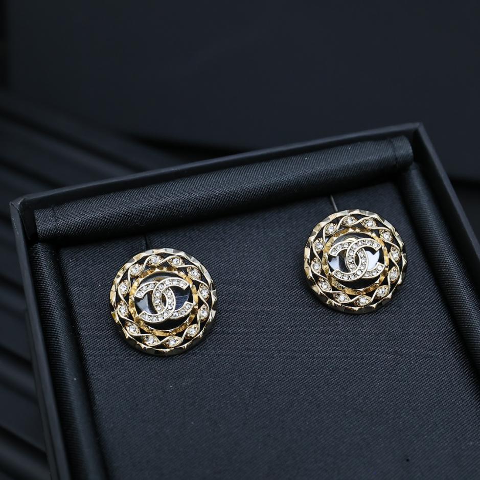 réplica,joyas,joyería,1:1,replica,fake,lujo,barato réplica,joyas,joyería,1:1,replica,fake,lujo,barato Pendientes redondos ondulados huecos Chanel (9F8C)