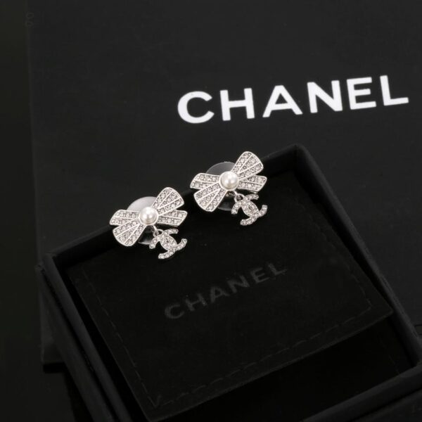 réplica,joyas,joyería,1:1,replica,fake,lujo,barato Aretes con lazo clásico con doble C de Chanel (609E)