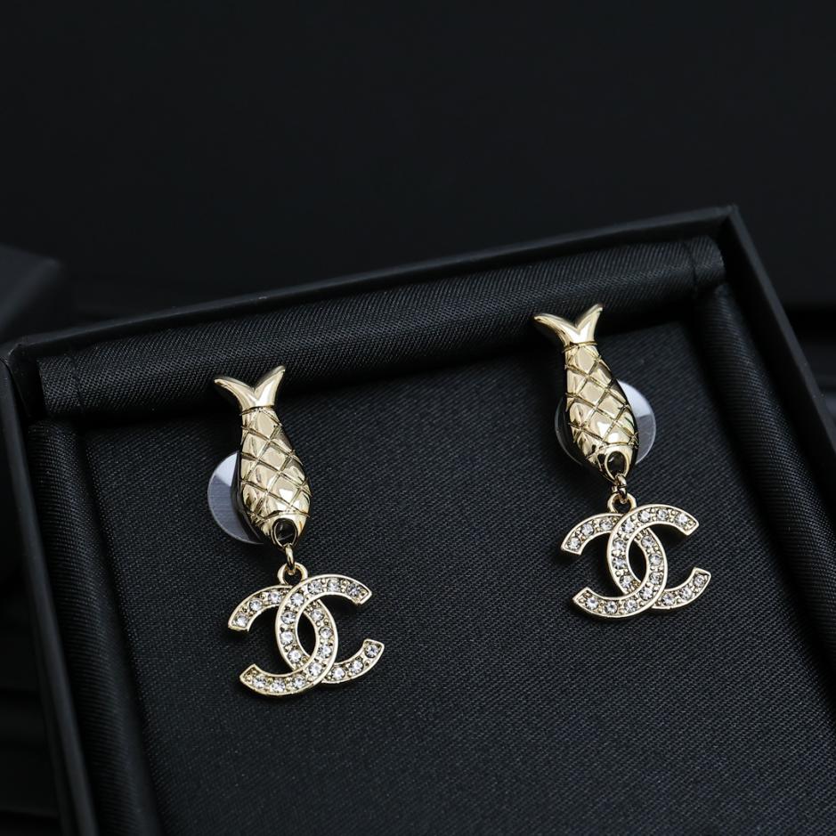 réplica,joyas,joyería,1:1,replica,fake,lujo,barato réplica,joyas,joyería,1:1,replica,fake,lujo,barato Pendientes Chanel Sardina Serie Dream Ocean (D586)