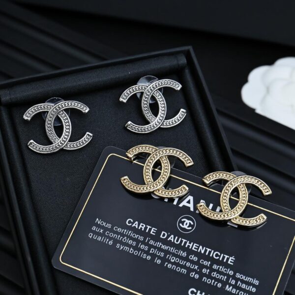 réplica,joyas,joyería,1:1,replica,fake,lujo,barato Aretes con doble C roscada vintage de Chanel (B542)