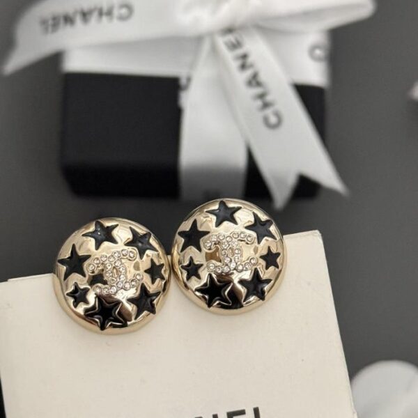 réplica,joyas,joyería,1:1,replica,fake,lujo,barato Pendientes redondos con estrella de cinco puntas cc de Chanel (DB6D)