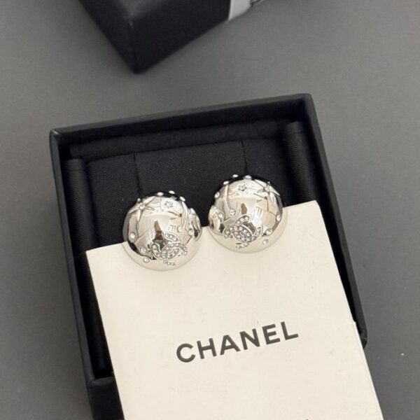 réplica,joyas,joyería,1:1,replica,fake,lujo,barato Pendientes Chanel New Round Mirror CC Plata (DEC4)