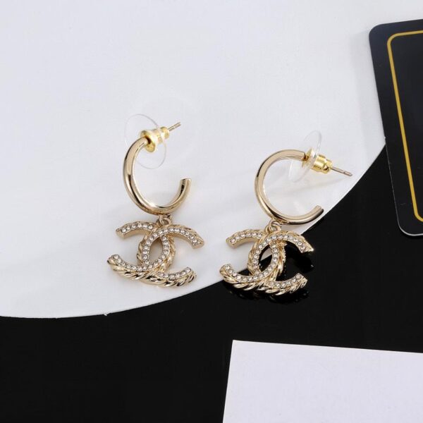 réplica,joyas,joyería,1:1,replica,fake,lujo,barato Pendientes Chanel de oro claro (F00B)