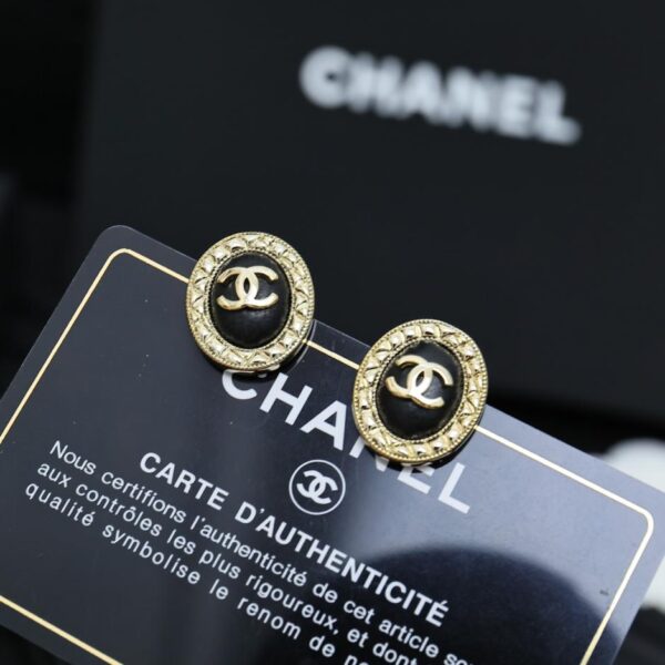 réplica,joyas,joyería,1:1,replica,fake,lujo,barato Aretes con doble C ovalados de oro hechos a mano avanzados de Chanel (7C51)