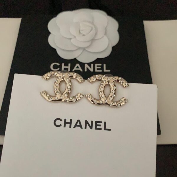 réplica,joyas,joyería,1:1,replica,fake,lujo,barato Pendientes de botón cc con diamantes redondos irregulares de Chanel (95A9)