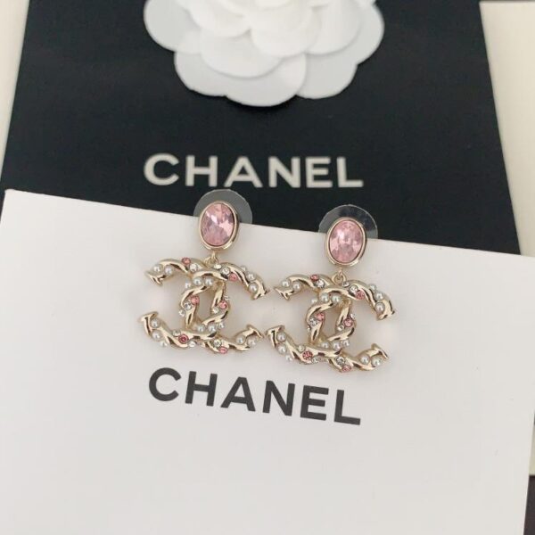réplica,joyas,joyería,1:1,replica,fake,lujo,barato Chanel últimos pendientes de resina con estrella rosa (2C24)