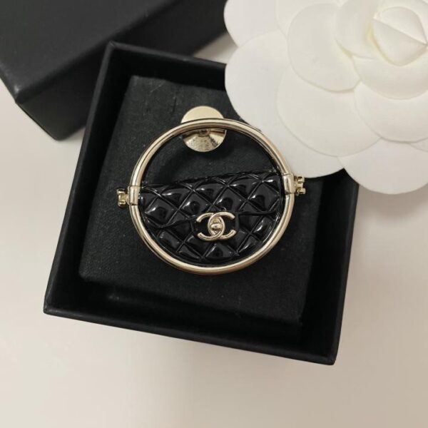 réplica,joyas,joyería,1:1,replica,fake,lujo,barato Chanel último broche negro (4035)