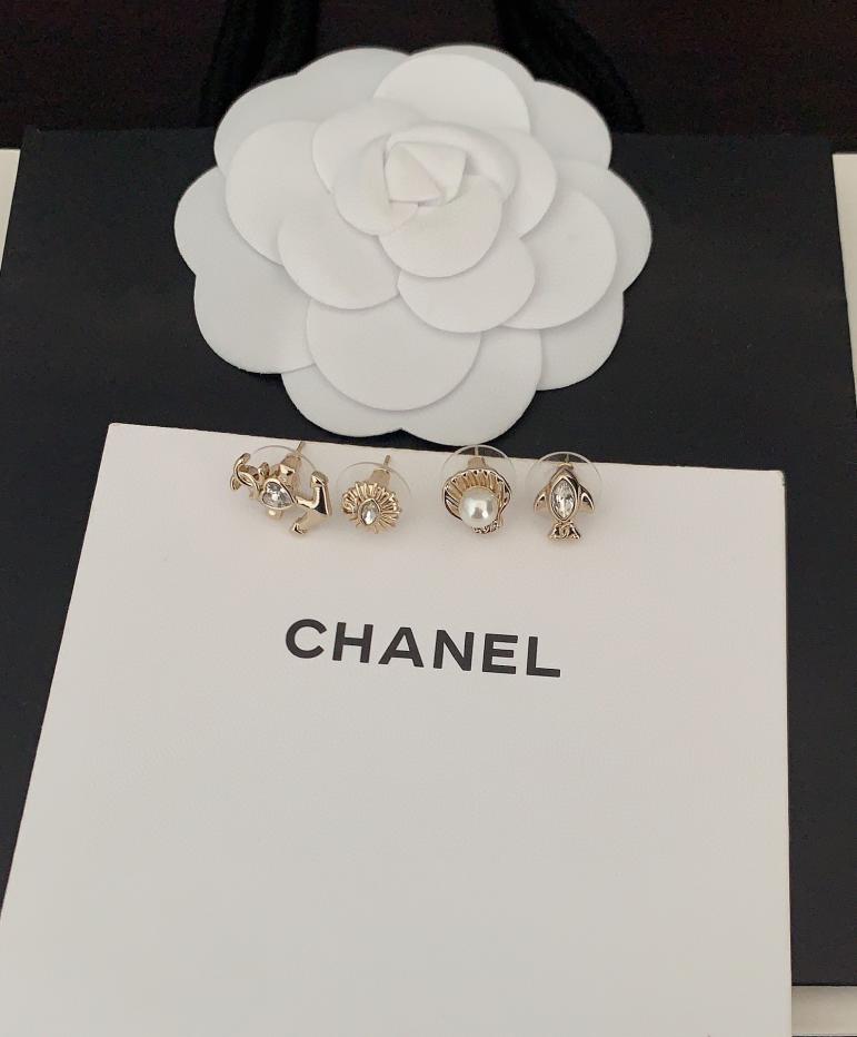 réplica,joyas,joyería,1:1,replica,fake,lujo,barato réplica,joyas,joyería,1:1,replica,fake,lujo,barato El último juego de aretes de 4 piezas con ancla en oro claro de Chanel (2F9A)