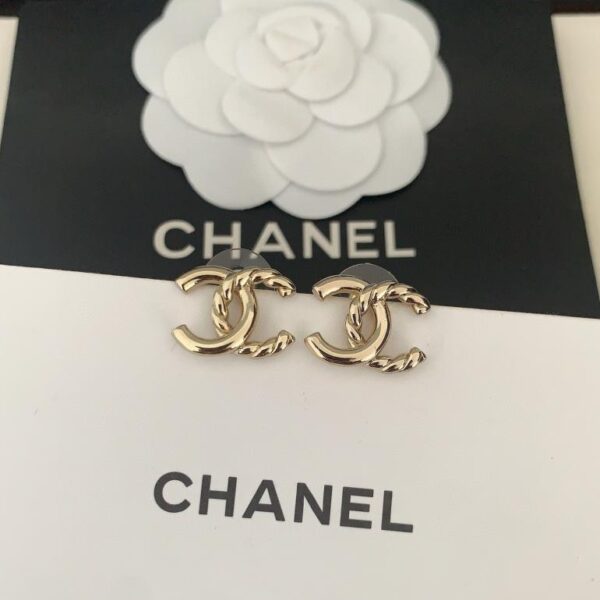 réplica,joyas,joyería,1:1,replica,fake,lujo,barato Chanel últimos aretes giratorios en oro claro (9CAC)