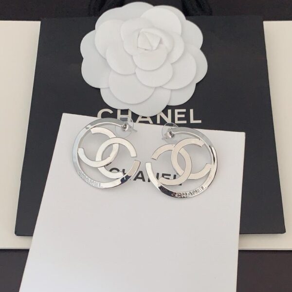 réplica,joyas,joyería,1:1,replica,fake,lujo,barato Chanel últimos ganchos para la oreja cc huecos de platino (DE2E)