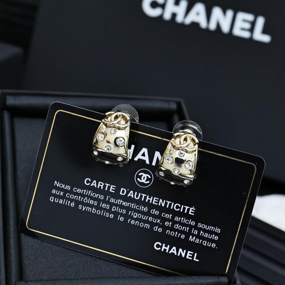 réplica,joyas,joyería,1:1,replica,fake,lujo,barato réplica,joyas,joyería,1:1,replica,fake,lujo,barato Pendientes aro C de Chanel con diamantes (55B5)