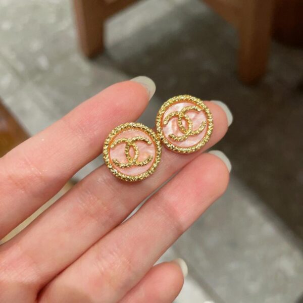 réplica,joyas,joyería,1:1,replica,fake,lujo,barato Pendientes Chanel segunda mano doble C (4200)