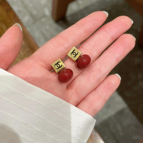 réplica,joyas,joyería,1:1,replica,fake,lujo,barato Pendientes Chanel segunda mano doble C (72D1)