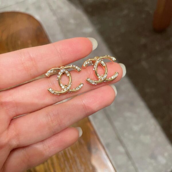 réplica,joyas,joyería,1:1,replica,fake,lujo,barato Pendientes Chanel doble C de segunda mano (F6BE)