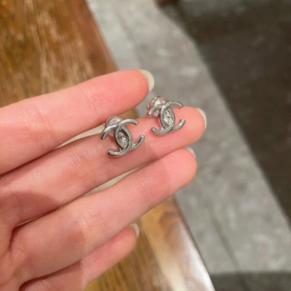 réplica,joyas,joyería,1:1,replica,fake,lujo,barato Pendientes Chanel segunda mano doble C (57BD)