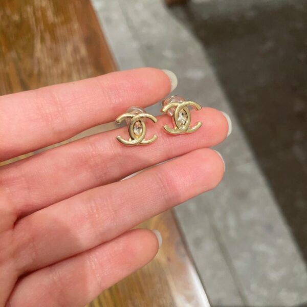 réplica,joyas,joyería,1:1,replica,fake,lujo,barato Pendientes Chanel doble C de segunda mano (FEAE)