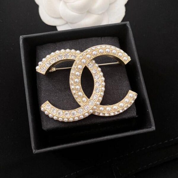 réplica,joyas,joyería,1:1,replica,fake,lujo,barato Pendientes clásicos de perlas con diamantes de imitación doble C de Chanel (0FE7)