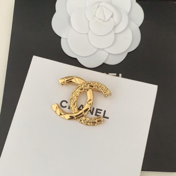 réplica,joyas,joyería,1:1,replica,fake,lujo,barato Chanel último broche cc de oro (4156)
