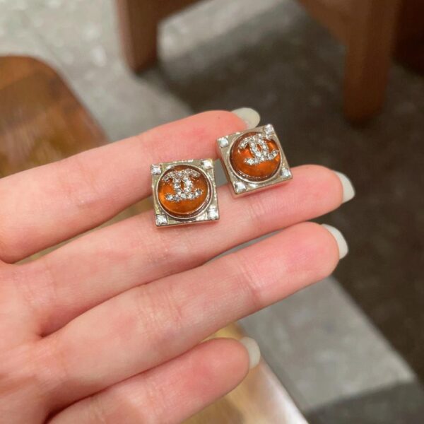 réplica,joyas,joyería,1:1,replica,fake,lujo,barato Pendientes Chanel segunda mano doble C (59C6)
