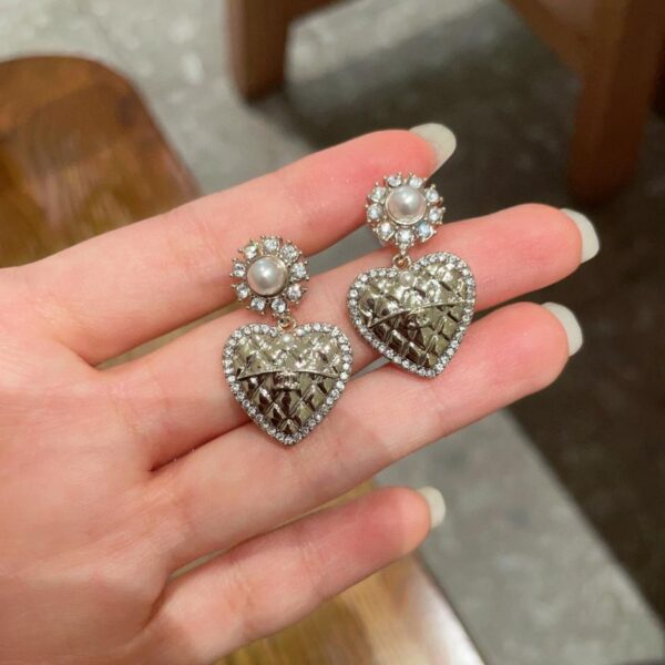 réplica,joyas,joyería,1:1,replica,fake,lujo,barato Pendientes Chanel segunda mano doble C (9289)