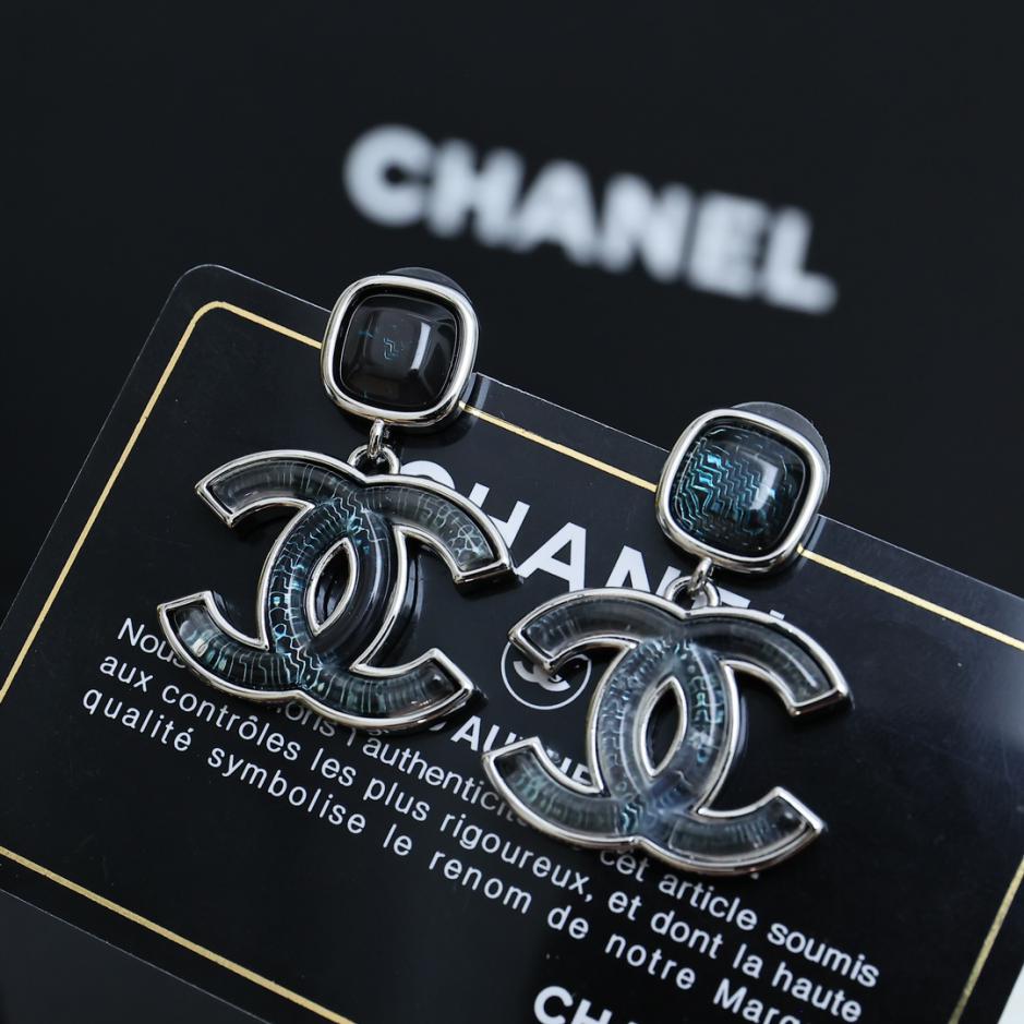 réplica,joyas,joyería,1:1,replica,fake,lujo,barato réplica,joyas,joyería,1:1,replica,fake,lujo,barato Chanel nuevos pendientes doble C color denim (FDCA)