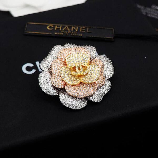 réplica,joyas,joyería,1:1,replica,fake,lujo,barato Broche de camelia con diamantes completos de Chanel (FFFE)