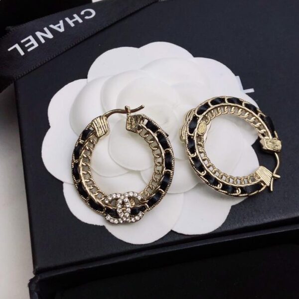 réplica,joyas,joyería,1:1,replica,fake,lujo,barato Chanel nuevo broche cuero + broche doble C de diamantes (5291)