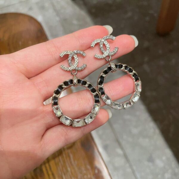 réplica,joyas,joyería,1:1,replica,fake,lujo,barato Pendientes Chanel segunda mano doble C (7C67)