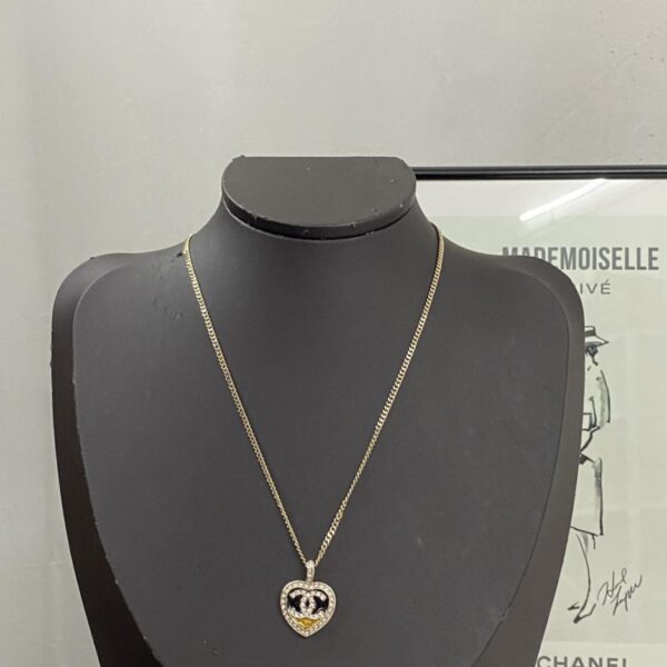 réplica,joyas,joyería,1:1,replica,fake,lujo,barato Collar de oro blanco con logotipo de doble C y diamantes de Chanel (720A)