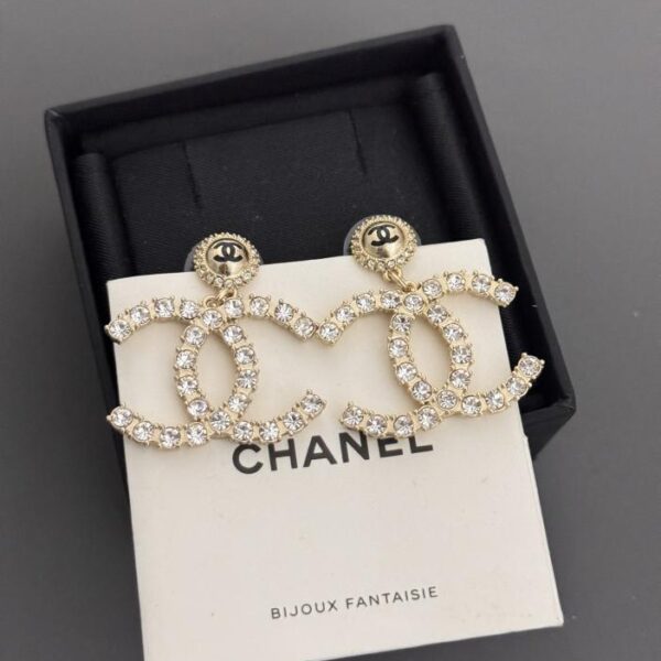 réplica,joyas,joyería,1:1,replica,fake,lujo,barato Aretes con diamantes Chanel cc (2316)