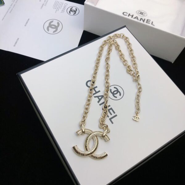 réplica,joyas,joyería,1:1,replica,fake,lujo,barato Chanel nuevo collar de cuero negro (53A4)