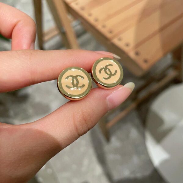 réplica,joyas,joyería,1:1,replica,fake,lujo,barato Aretes redondos con doble C de Chanel (4375)